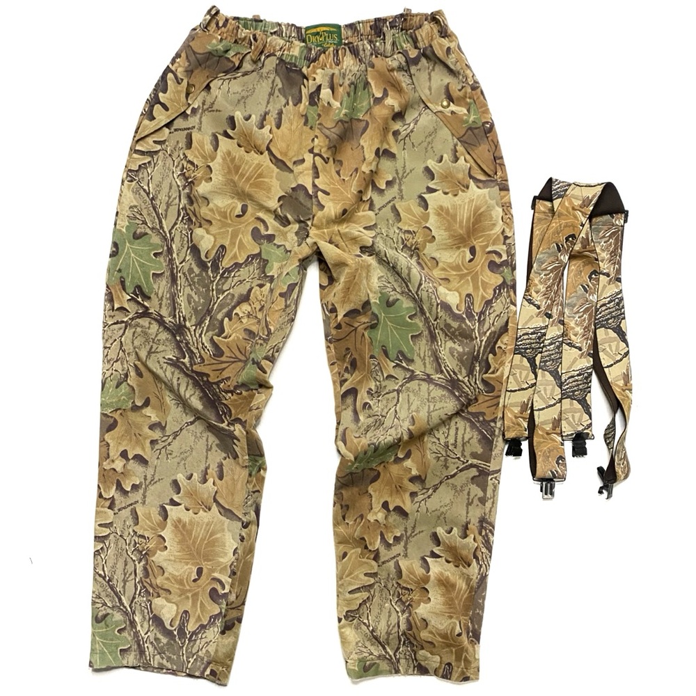 Cabela's Dry-Plus Insulated Advantage Timber Camo Hunting Pants & Suspenders XL
